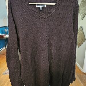 Karen Scott Cable Knit V-Neck Sweater